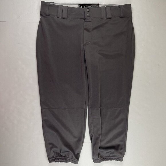 Under ARmour Baseball Pants Adult Size XL Gray Cropped Softball Knickers - Picture 1 of 9